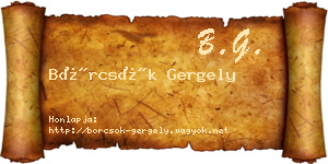 Börcsök Gergely névjegykártya
