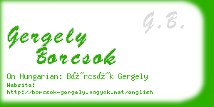 gergely borcsok business card